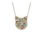 Betsey Johnson Multi-stone Pave Cat Pendant Necklace (multi) Necklace