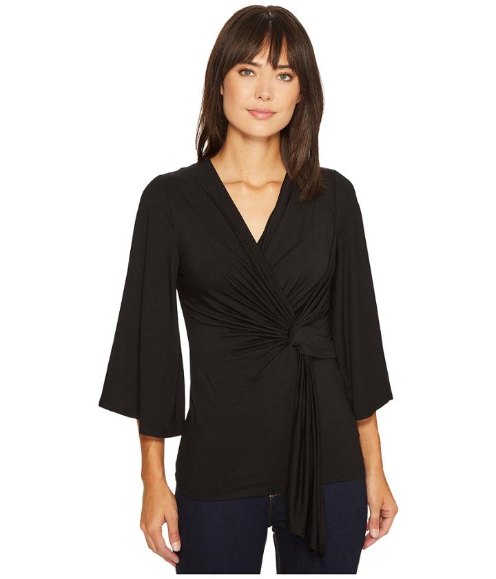 Karen Kane Twisted Drape Top (black) Women's Clothing