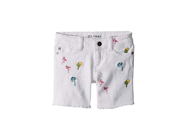 Dl1961 Kids Piper Embroidered Cuffed Shorts In Palm Desert (big Kids) (palm Desert) Girl's Shorts