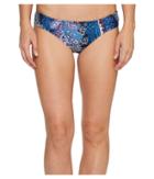 Tommy Bahama Paisley Leaves Side-shirred Hipster Bikini Bottom (mare Navy) Women's Swimwear