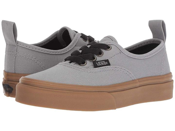 Vans Kids Authentic Elastic Lace (little Kid/big Kid) ((gum Outsole) Alloy/black) Boys Shoes