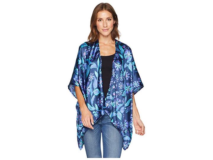 Collection Xiix Folk Floral Ruana (navy) Women's Clothing
