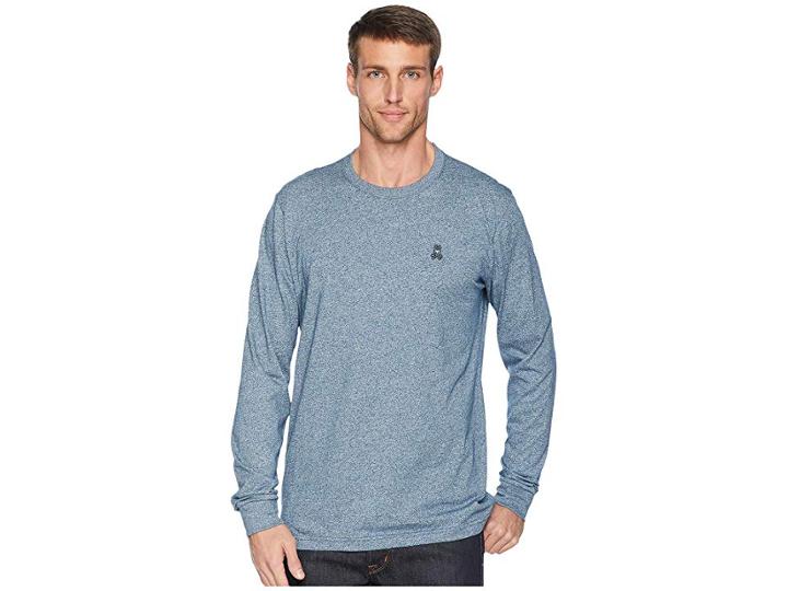 Psycho Bunny Long Sleeve Classic Crew (frenchie Salt Pepper) Men's Clothing