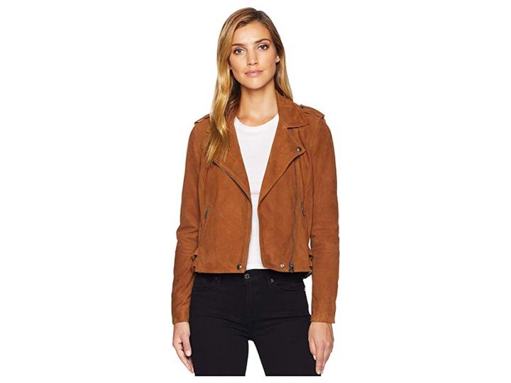 Lucky Brand Suede Moto Jacket (cognac) Women's Coat