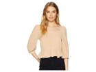 J.o.a. Puff Sleeve Wide Neck Top (camel) Women's Clothing