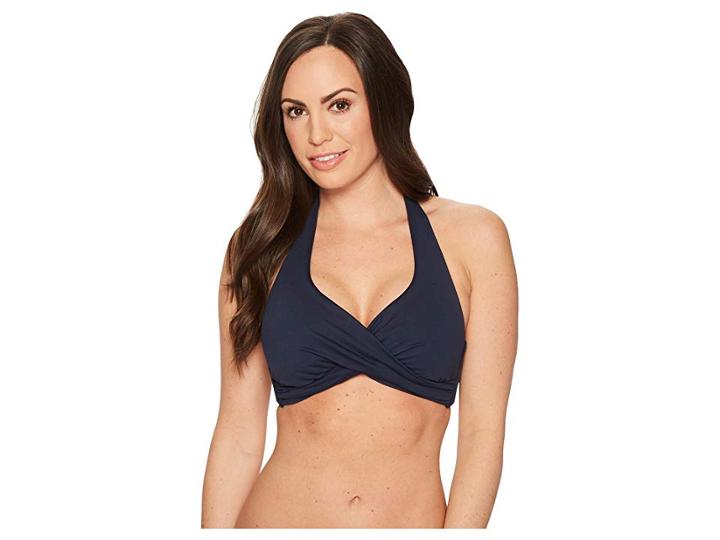 Seafolly Core D-cup Twist Halter Top (indigo) Women's Swimwear