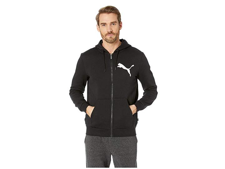 Puma Big Logo Full Zip Hoodie (puma Black) Men's Sweatshirt