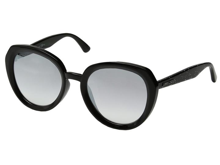 Jimmy Choo Mace/s (black Glitter/grey Mirror Silver) Fashion Sunglasses