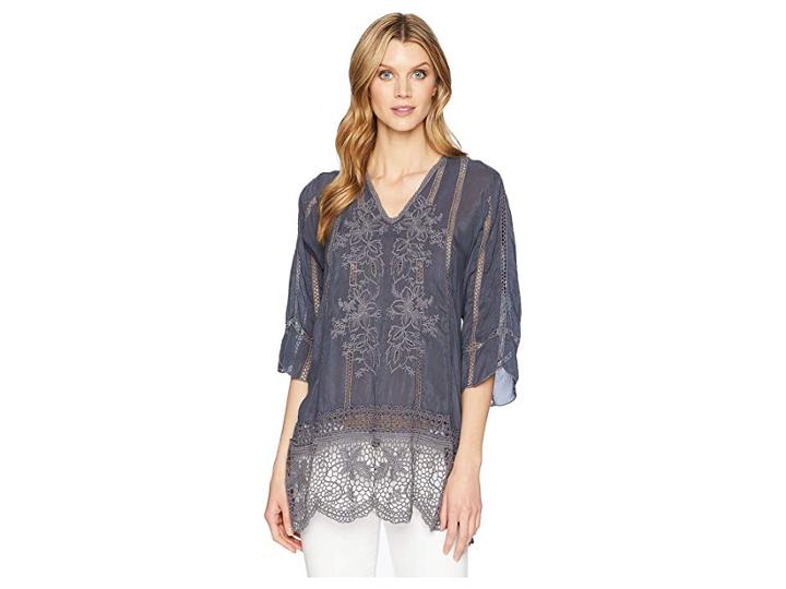 Johnny Was Elle Top (graphite) Women's Clothing