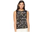 Tommy Hilfiger Mixed Media Top (ivory Multi) Women's Clothing