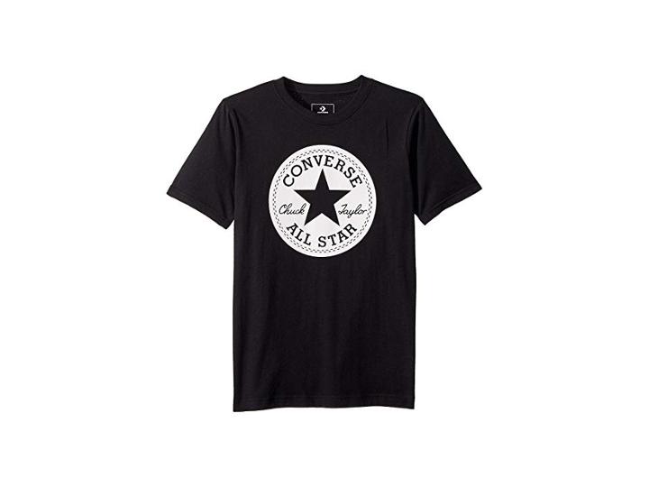 Converse Kids Chuck Taylor Script Short Sleeve Tee (big Kids) (black) Boy's T Shirt
