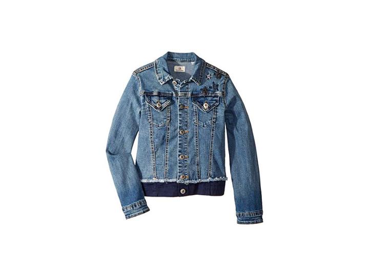 Ag Adriano Goldschmied Kids Denim/twill Jacket With Embroidery (big Kids) (juno) Girl's Coat