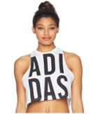Adidas Adi Das Crop Top (white/black) Women's Sleeveless