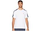 Fila Heritage Tennis Mesh Back Crew (white/navy/chinese Red) Men's Short Sleeve Pullover