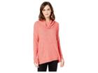 Lilla P Easy Cowl Neck Top In Brushed Rib (hibiscus) Women's Clothing