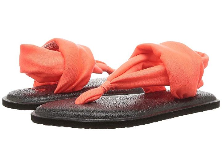 Sanuk Kids Yoga Sling Burst (toddler/little Kid) (tropical Papaya) Girls Shoes