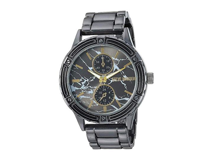 Steve Madden Multifunction Dial Alloy Band Watch Smw190 (black) Watches