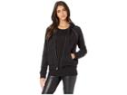 Juicy Couture Track Heathered Terry Studded Robertson Jacket (pitch Black) Women's Clothing
