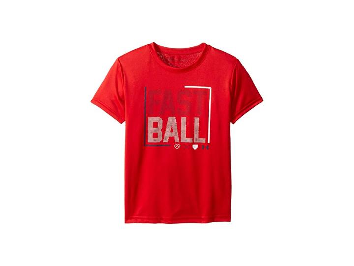 Under Armour Kids Fast Ball Short Sleeve (little Kids/big Kids) (red) Boy's Clothing