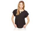 Calvin Klein Short Sleeve Top With Bar Hardware (black) Women's Clothing