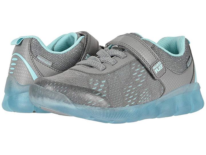 Stride Rite M2p Lighted Neo (little Kid) (grey/blue) Girls Shoes