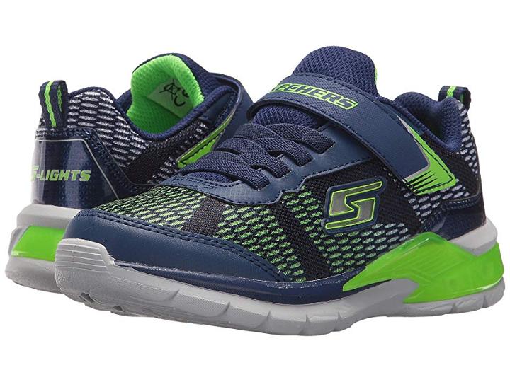 Skechers Kids Erupters Ii 90553l Lights (little Kid/big Kid) (navy/lime) Boy's Shoes