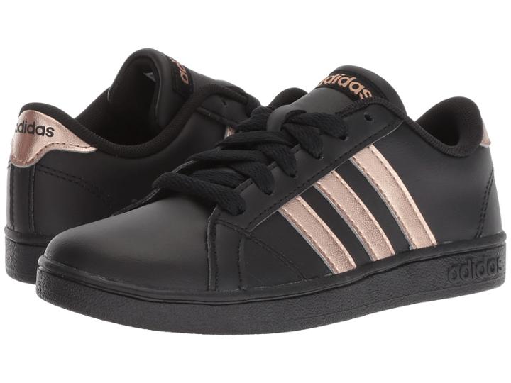 Adidas Kids Baseline (little Kid/big Kid) (black/copper Metallic/black) Kids Shoes