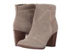 Toms Lunata Bootie (desert Taupe Suede Perforated) Women's Zip Boots