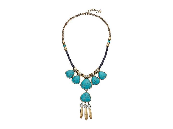 Lucky Brand Turquoise Statement Necklace (gold) Necklace