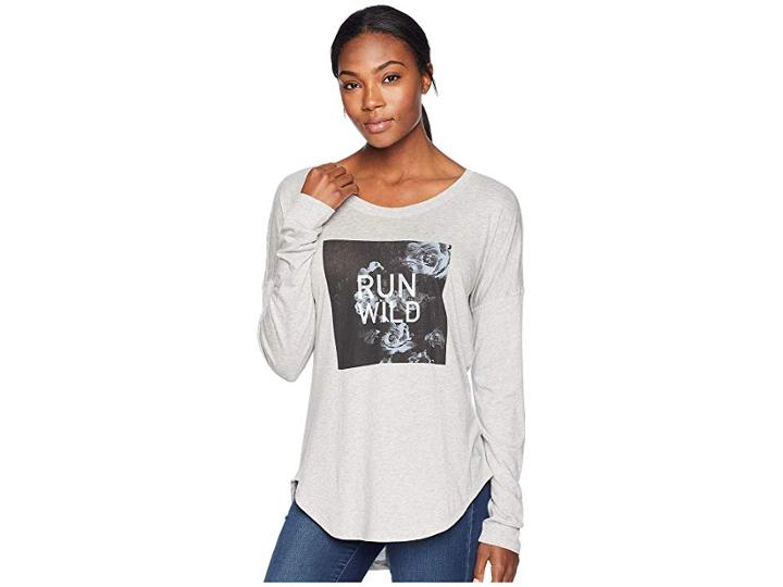 The North Face Tnftm Graphic Long Sleeve Shirt (tnf Light Grey Heather) Women's T Shirt