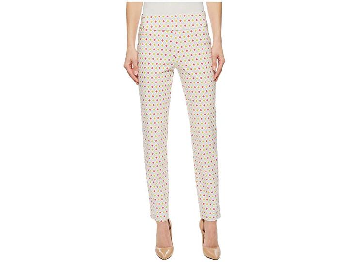 Krazy Larry Pull-on Ankle Pants (pink/lime Diamonds) Women's Dress Pants