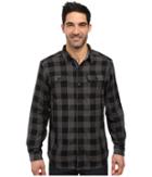 Columbia Hoyt Peak Long Sleeve Shirt (black Plaid) Men's Long Sleeve Button Up