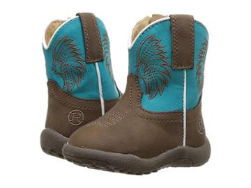 Roper Kids Big Chief (infant/toddler) (brown Faux Leather Vamp/headdress Vamp) Cowboy Boots