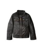 Urban Republic Kids Chadwick Faux Leather Bikers Jacket Quilted Shoulders (little Kids/big Kids) (black) Boy's Coat