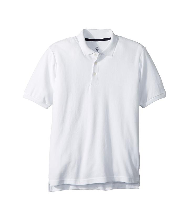 U.s. Polo Assn. Kids Basic Pique Polo (little Kids/big Kids) (white) Boy's Clothing