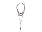 Steve Madden Rhinestone Cluster 3 Layer Lariat Style Necklace (red/gunmetal-tone) Necklace