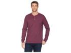 Psycho Bunny Long Sleeve Henley (burgundy Salt Pepper) Men's Clothing