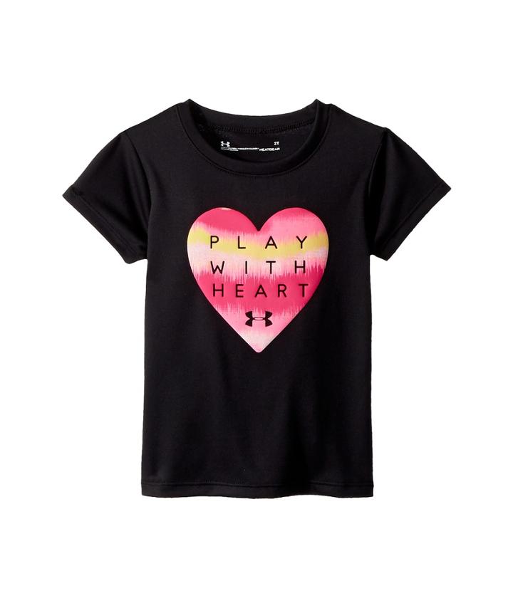 Under Armour Kids Play With Heart Short Sleeve (little Kids) (black) Girl's Clothing