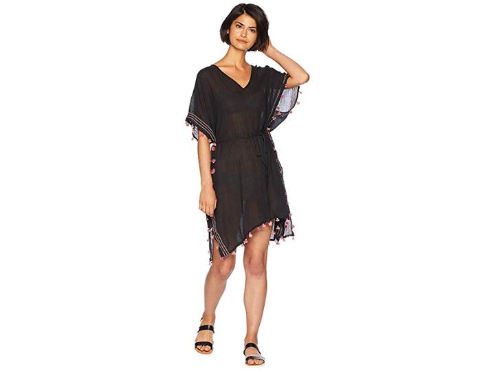 Seafolly Mini Tassel Kaftan Cover-up (black) Women's Swimwear