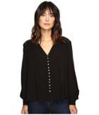 Free People Canyon Rose Button Down (black) Women's Clothing