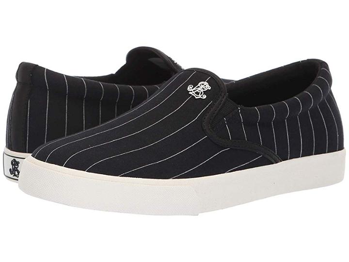 Lauren Ralph Lauren Ria Ii (black/white Pinstripe Gabardine) Women's Shoes