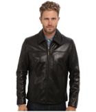 Cole Haan Smooth Lamb Shirt Collar Jacket (black) Men's Jacket