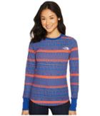 The North Face Long Sleeve Holiday Nordic Waffle Tee (brit Blue) Women's Long Sleeve Pullover