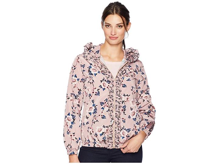 Kate Spade New York Athleisure Prairie Rose Ruffle Anorak (faded Peony) Women's Coat