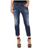 Dsquared2 Perfetto Wash Cool Girl Cropped Jeans In Blue (blue) Women's Jeans