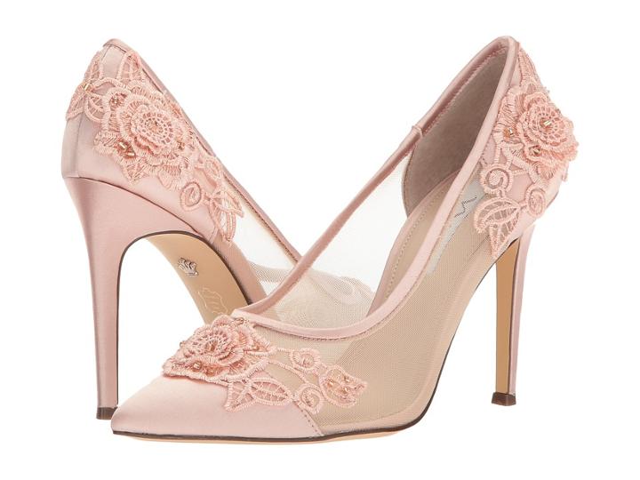 Nina Donela (blush Crystal Satin/rose Applique/mesh) High Heels