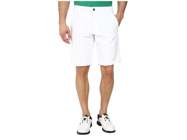 Under Armour Golf Ua Match Play Short (white/true Gray Heather/white) Men's Shorts