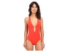 Jets Swimwear Australia Illuminate Plunge One-piece (flame) Women's Swimsuits One Piece