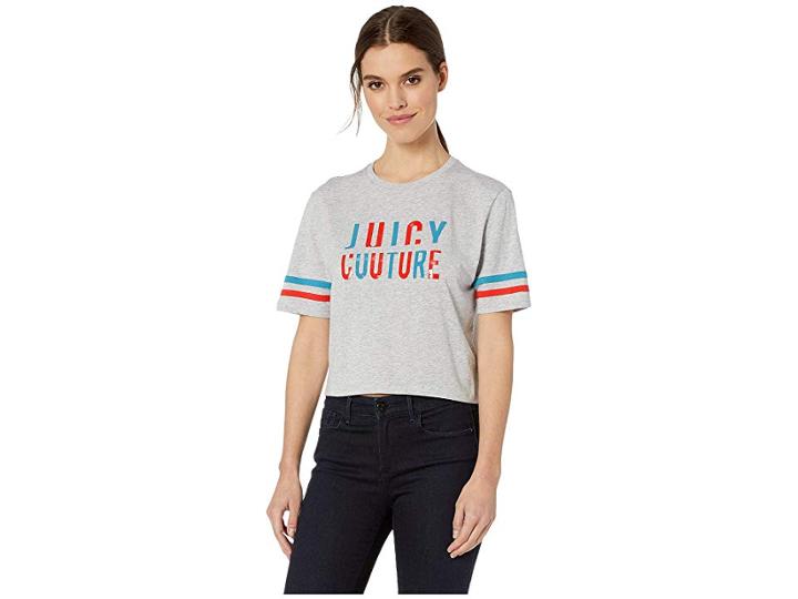 Juicy Couture Sliced Juicy Graphic Tee (heather Cozy) Women's Clothing