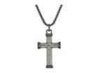Steve Madden Two-tone Oxidized Gunmetal Cross Necklace With 18 Box Chain (silver) Necklace
